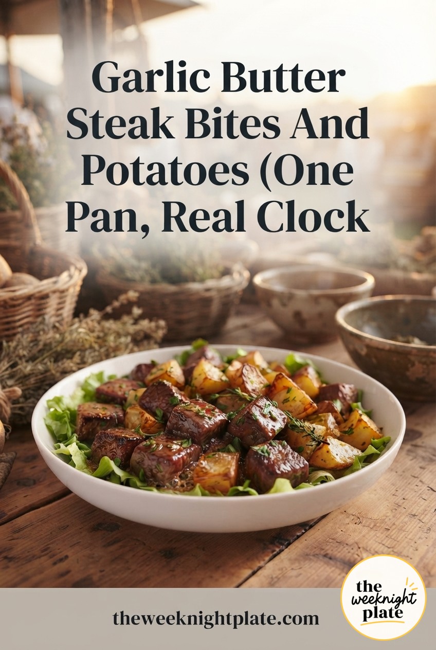 Garlic Butter Steak Bites And Potatoes (One Pan, Real Clock