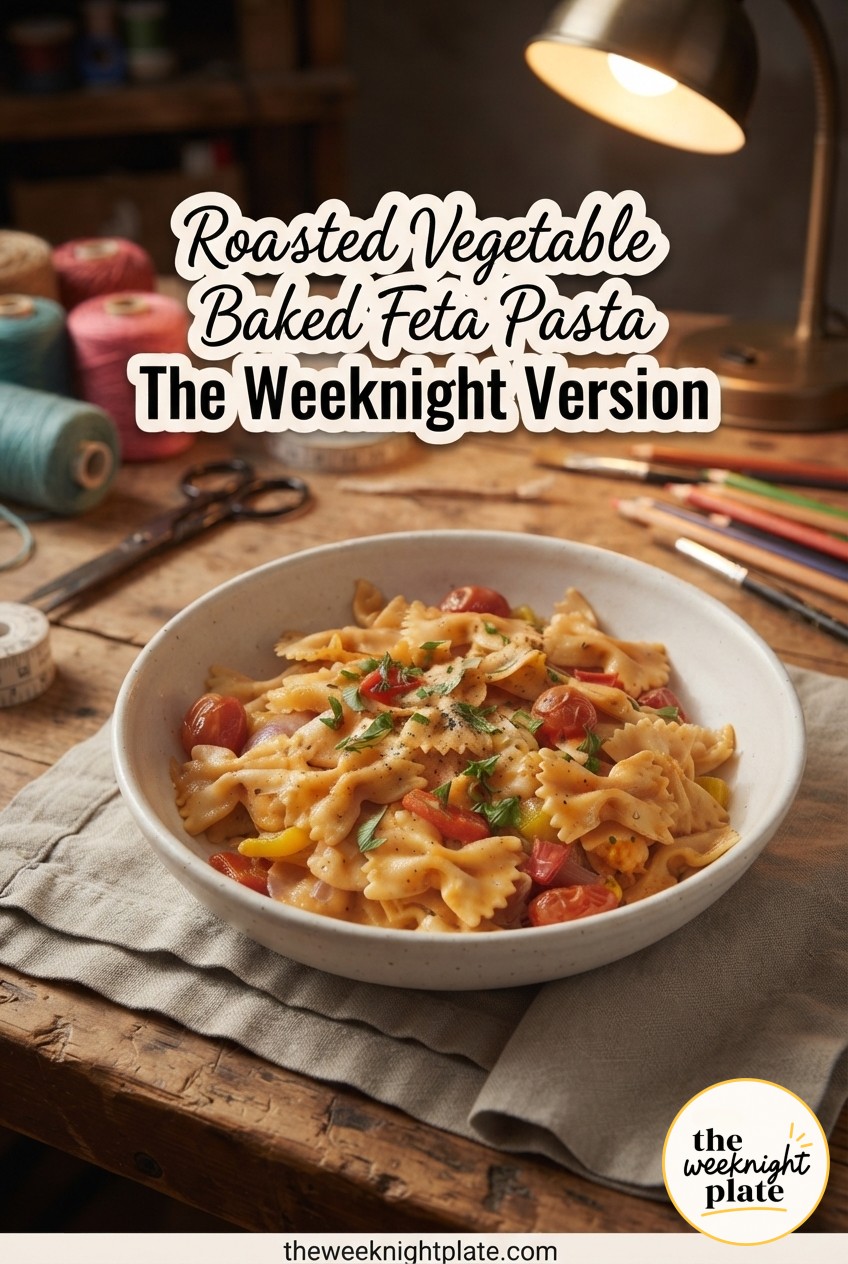 Roasted Vegetable Baked Feta Pasta - The Weeknight Version