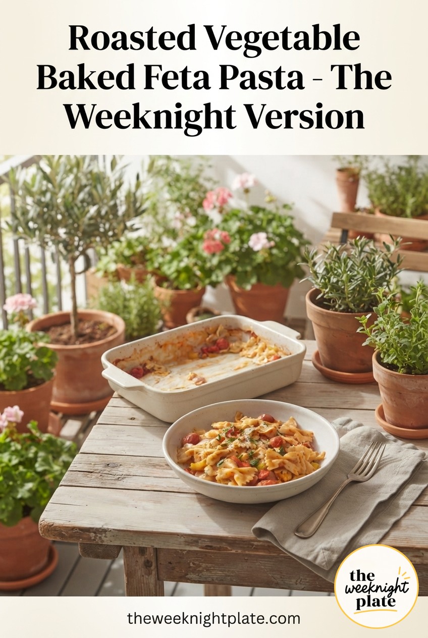 Roasted Vegetable Baked Feta Pasta - The Weeknight Version