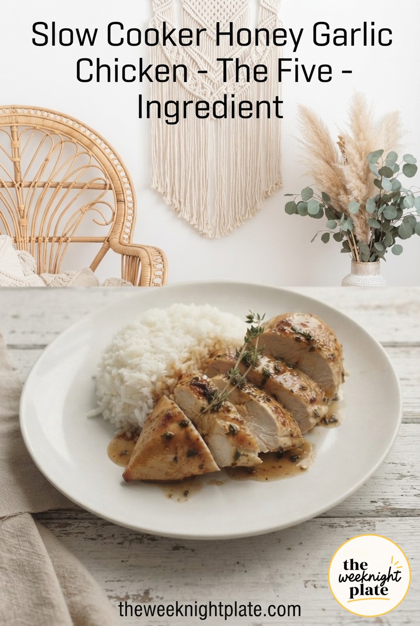 Slow Cooker Honey Garlic Chicken - The Five - Ingredient